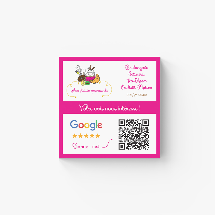 Aux plaisirs gourmands - plaque QR code Google