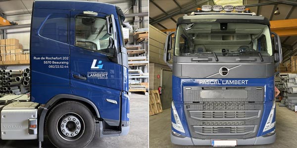 Lettrage d'un camion