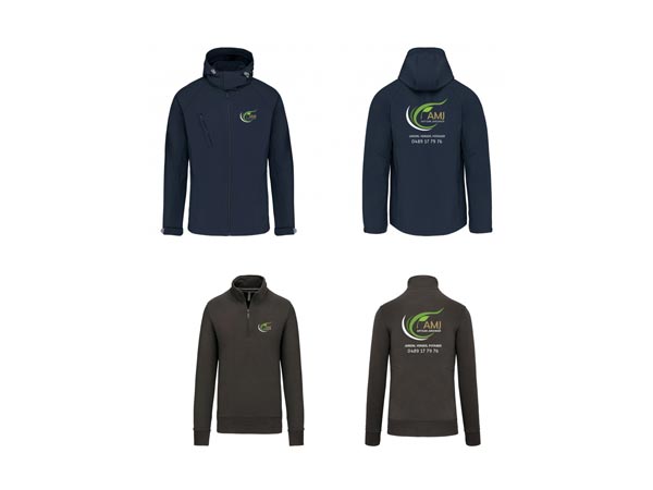 Réalisation de softshells et sweats personnalisés