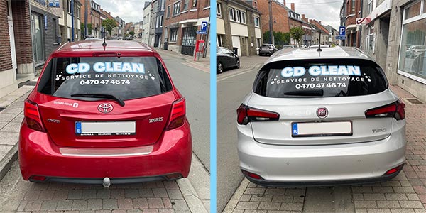 Lettrage d'une vitre arrière