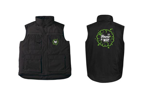 Réalisation de bodywarmers personnalisés